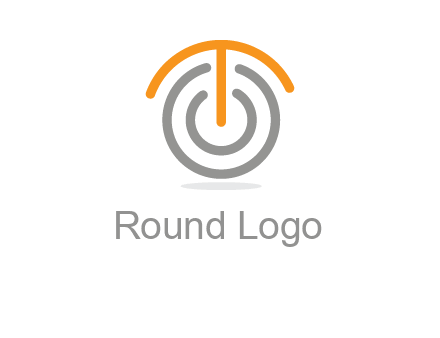 letter t merge with power button logo