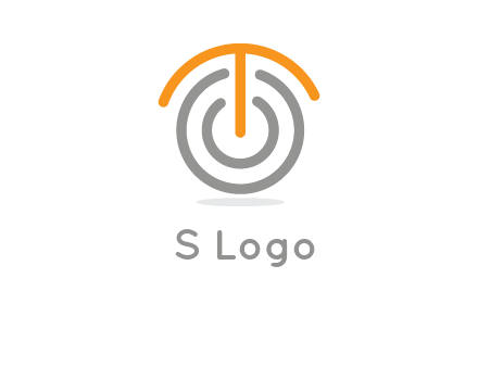 letter t merge with power button logo