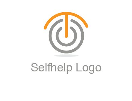letter t merge with power button logo