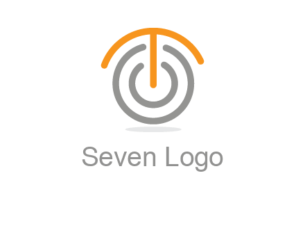 letter t merge with power button logo