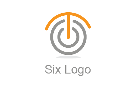 letter t merge with power button logo