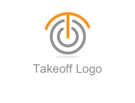 letter t merge with power button logo