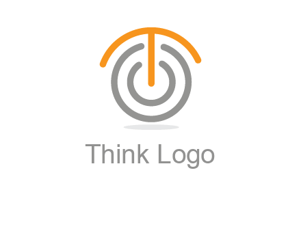 letter t merge with power button logo