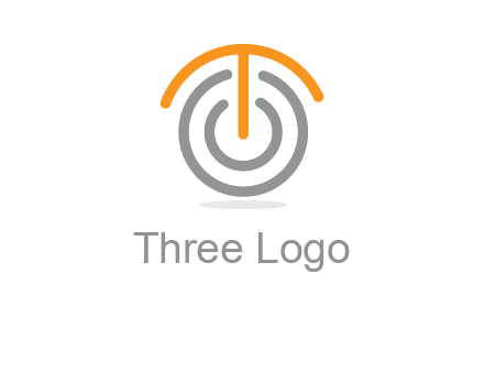 letter t merge with power button logo