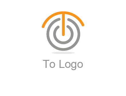letter t merge with power button logo