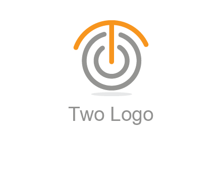 letter t merge with power button logo