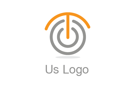 letter t merge with power button logo