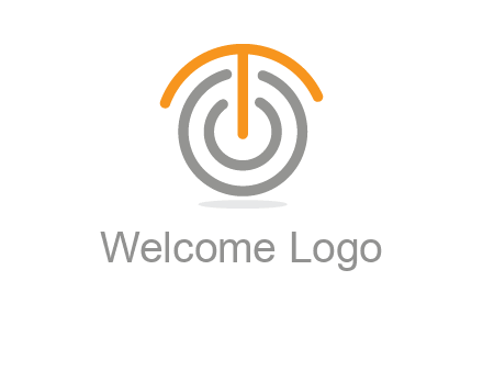 letter t merge with power button logo