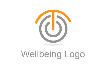 letter t merge with power button logo
