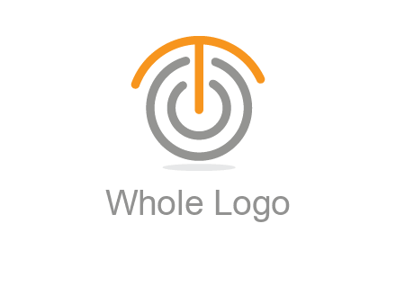 letter t merge with power button logo