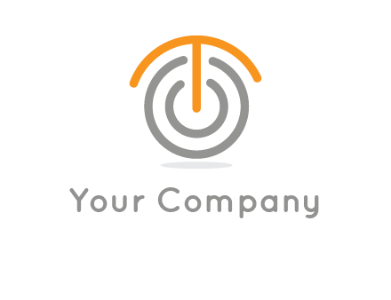 letter t merge with power button logo