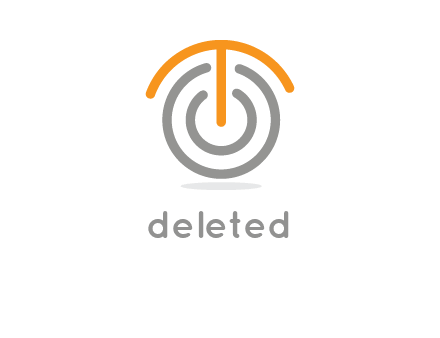 letter t merge with power button logo