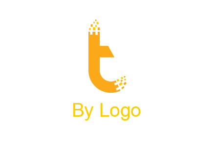 letter t with pixels logo