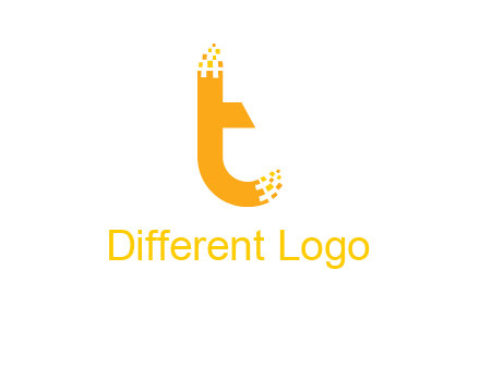 letter t with pixels logo