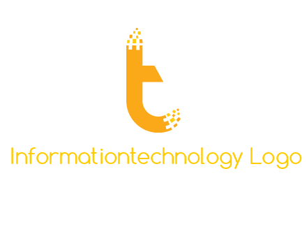 letter t with pixels logo