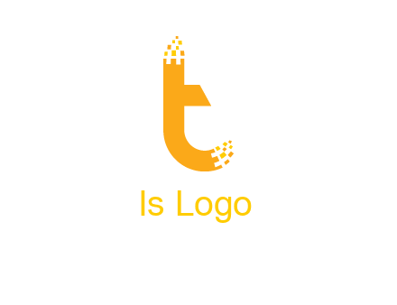 letter t with pixels logo