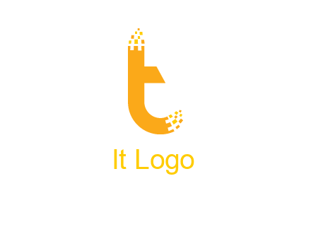 letter t with pixels logo