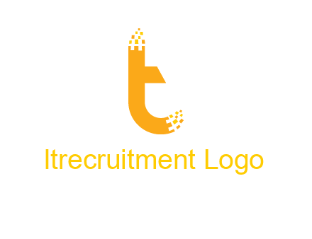 letter t with pixels logo