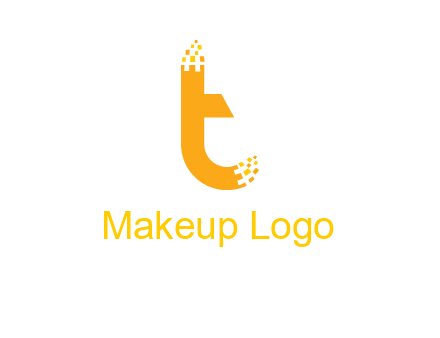 letter t with pixels logo