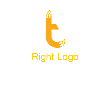 letter t with pixels logo