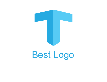 abstract letter T forming from shapes