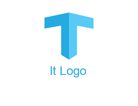 abstract letter T forming from shapes