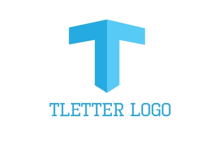 abstract letter T forming from shapes