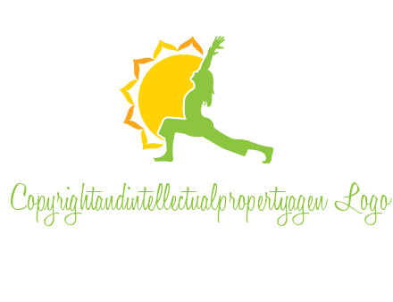 sun flower and woman bending in yoga pose logo