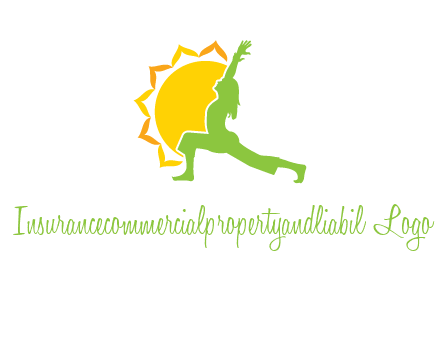 sun flower and woman bending in yoga pose logo