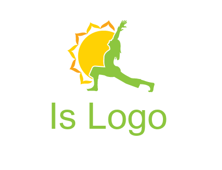 sun flower and woman bending in yoga pose logo