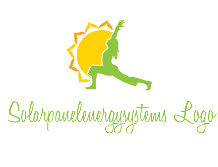 sun flower and woman bending in yoga pose logo