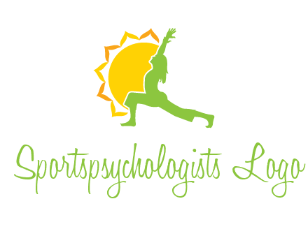 sun flower and woman bending in yoga pose logo