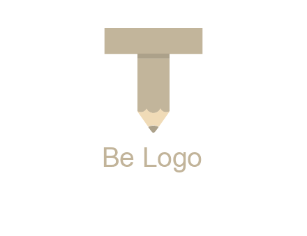 letter with pencil shape logo