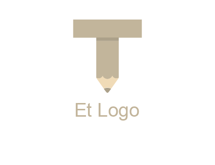 letter with pencil shape logo