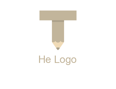 letter with pencil shape logo