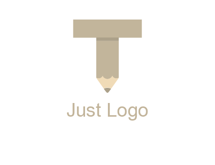 letter with pencil shape logo
