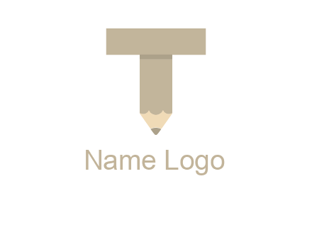 letter with pencil shape logo