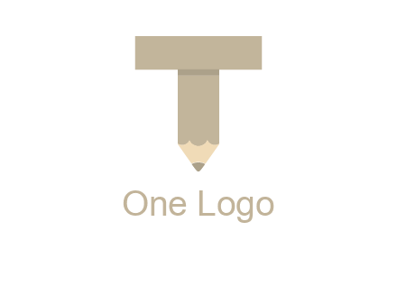 letter with pencil shape logo