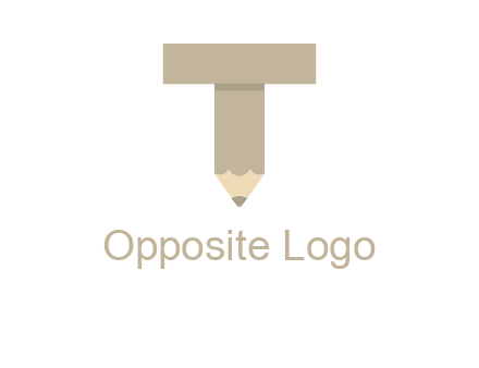 letter with pencil shape logo