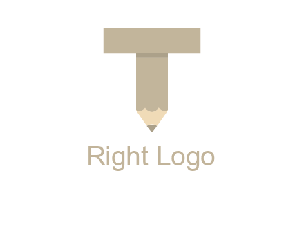 letter with pencil shape logo