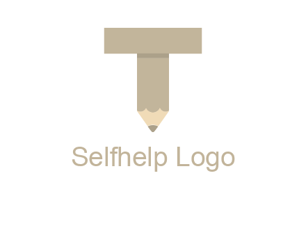 letter with pencil shape logo