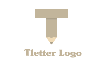 letter with pencil shape logo