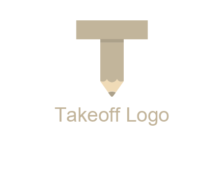letter with pencil shape logo