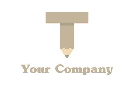 letter with pencil shape logo