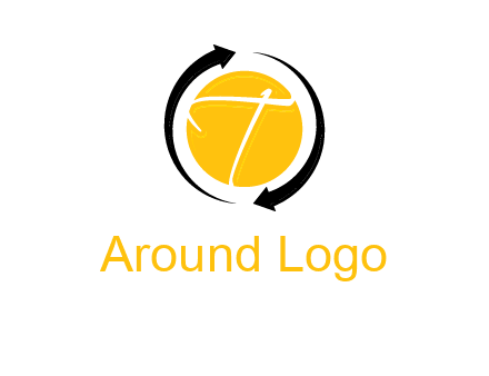 letter t inside the circle around arrows logo