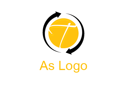 letter t inside the circle around arrows logo