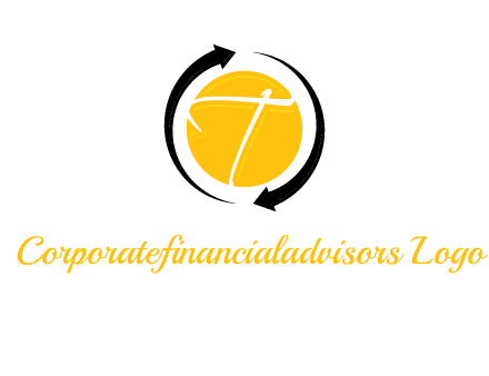 letter t inside the circle around arrows logo