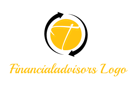 letter t inside the circle around arrows logo