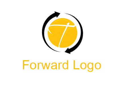 letter t inside the circle around arrows logo