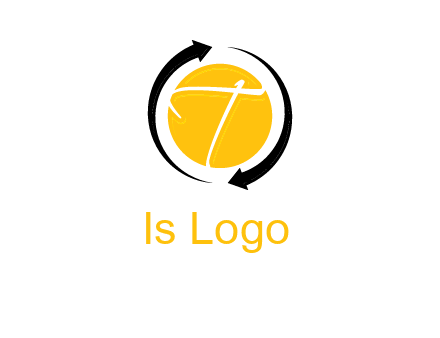 letter t inside the circle around arrows logo
